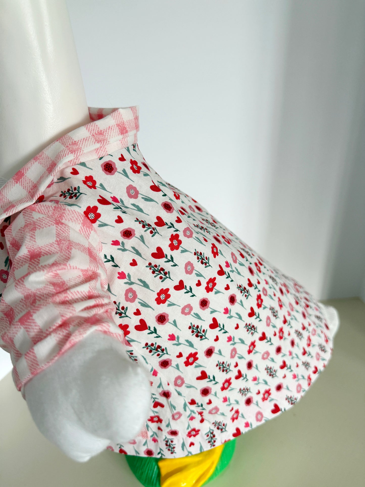 23" Goose Pink Check and Floral Button Up Shirt