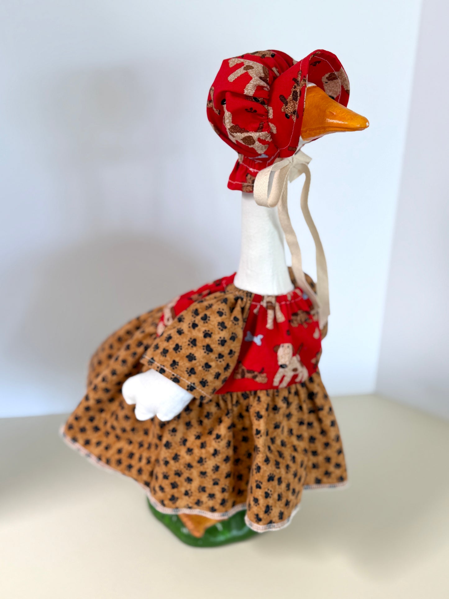 21" or 17” Goose Dog Paw Dress and Bonnet