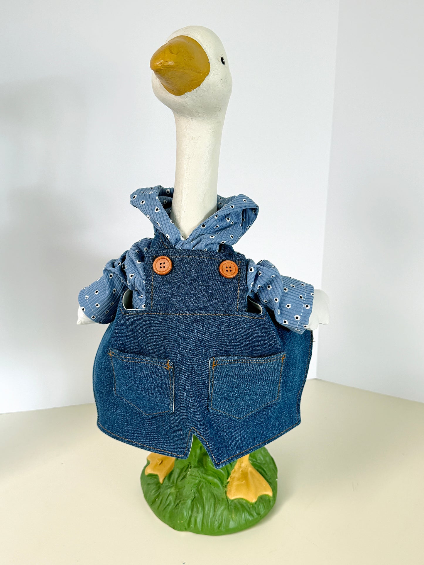 23" Goose Overalls Denim Blue Jeans