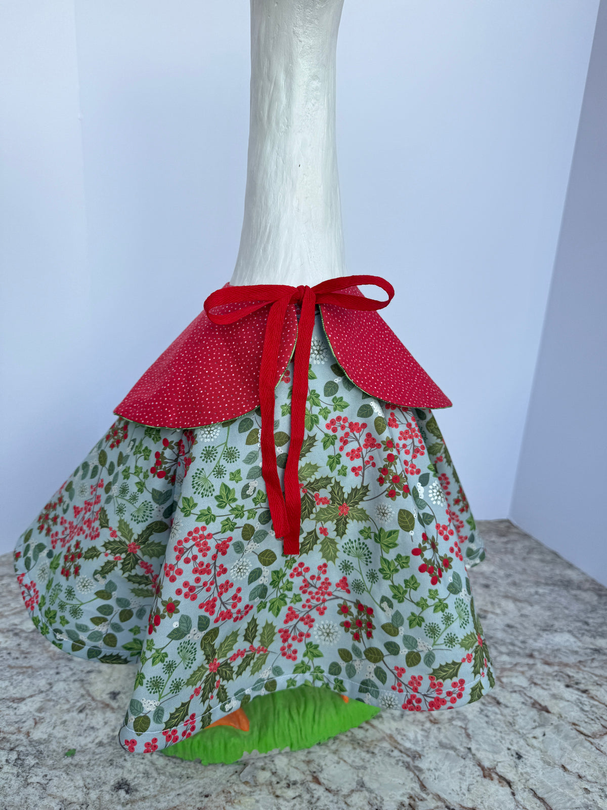 28” dress with reversible collar- porch goose