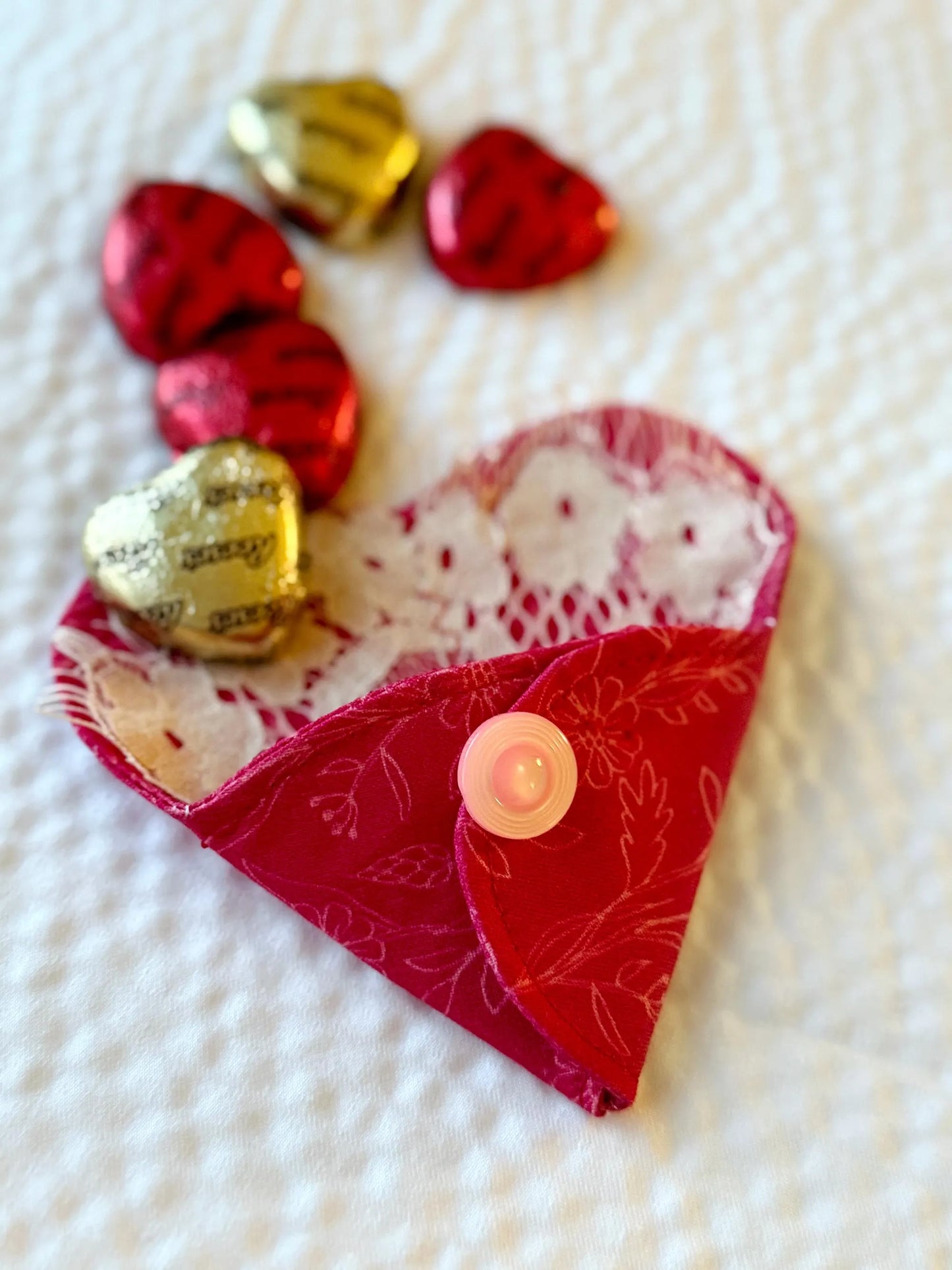 Fabric Heart Pocket Valentine's Gift Candy Love Note PDF Digital Sewing Pattern