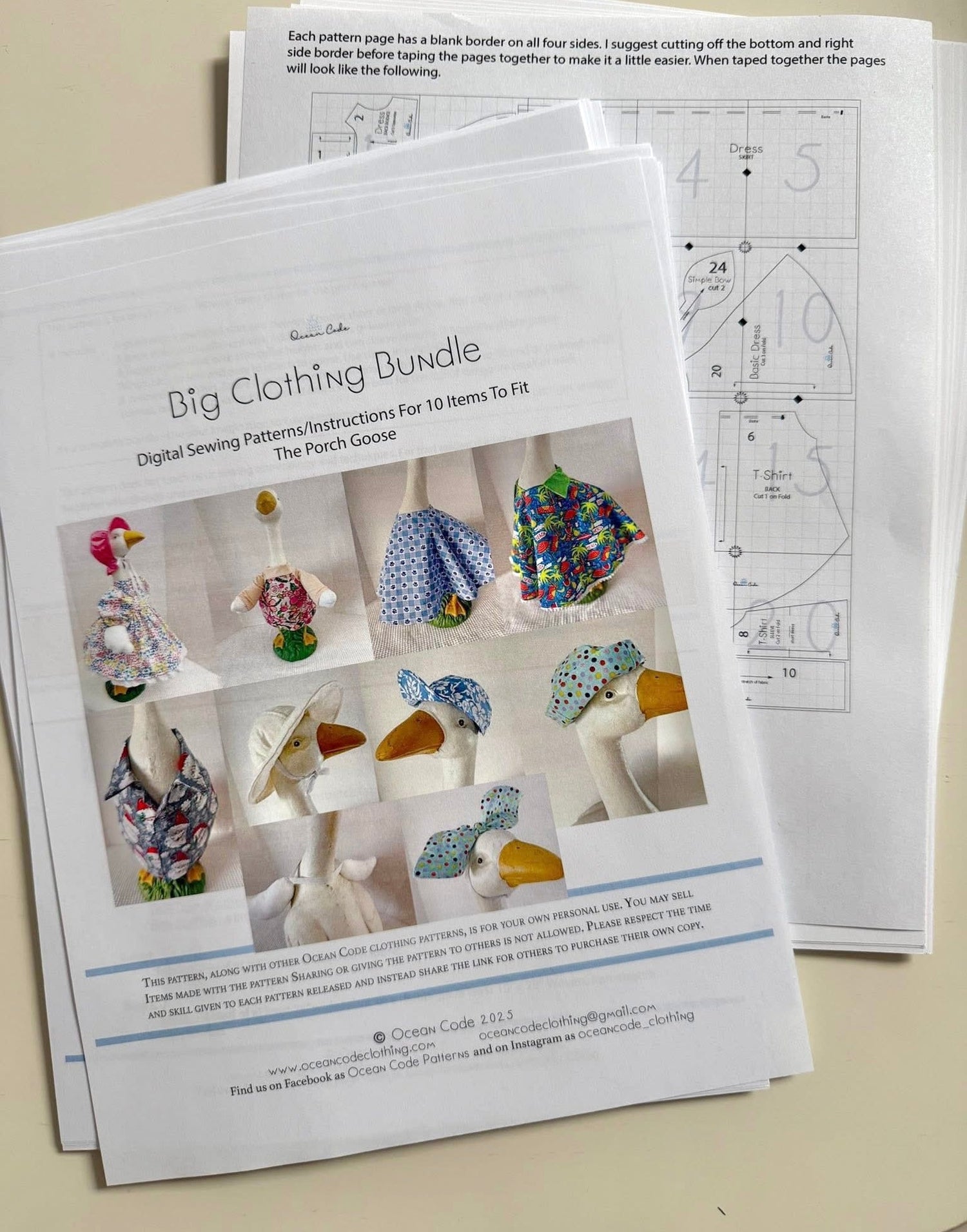 Porch Goose Sewing Patterns - Paper