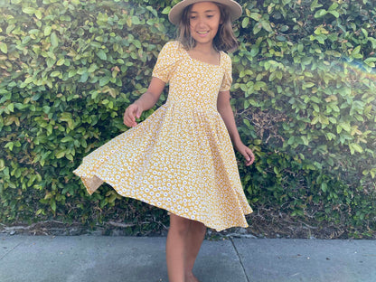 Angel Dress - Square Neck, twirly Knit Dress - Digital PDF Sewing Pattern