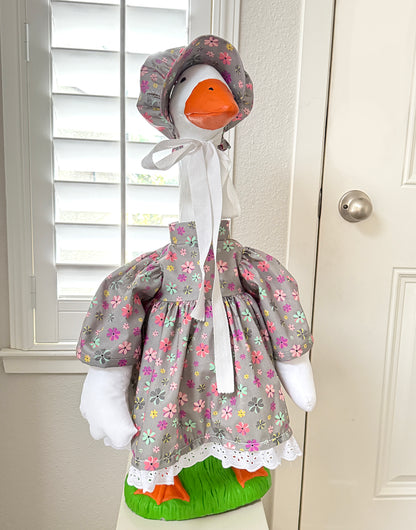 28 Inch Porch Goose Dress, Bonnet and Wings. Digital Sewing Pattern
