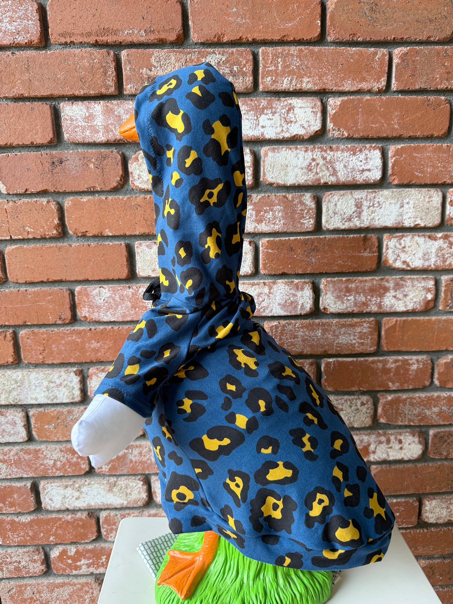 28" Goose Hoodie Cheetah Animal Print - Navy and Yellow