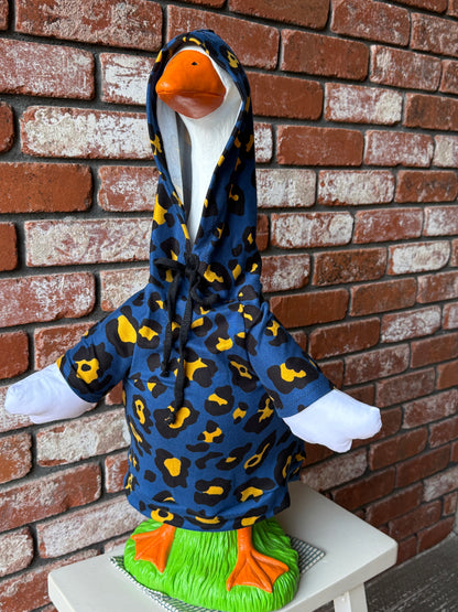 28" Goose Hoodie Cheetah Animal Print - Navy and Yellow