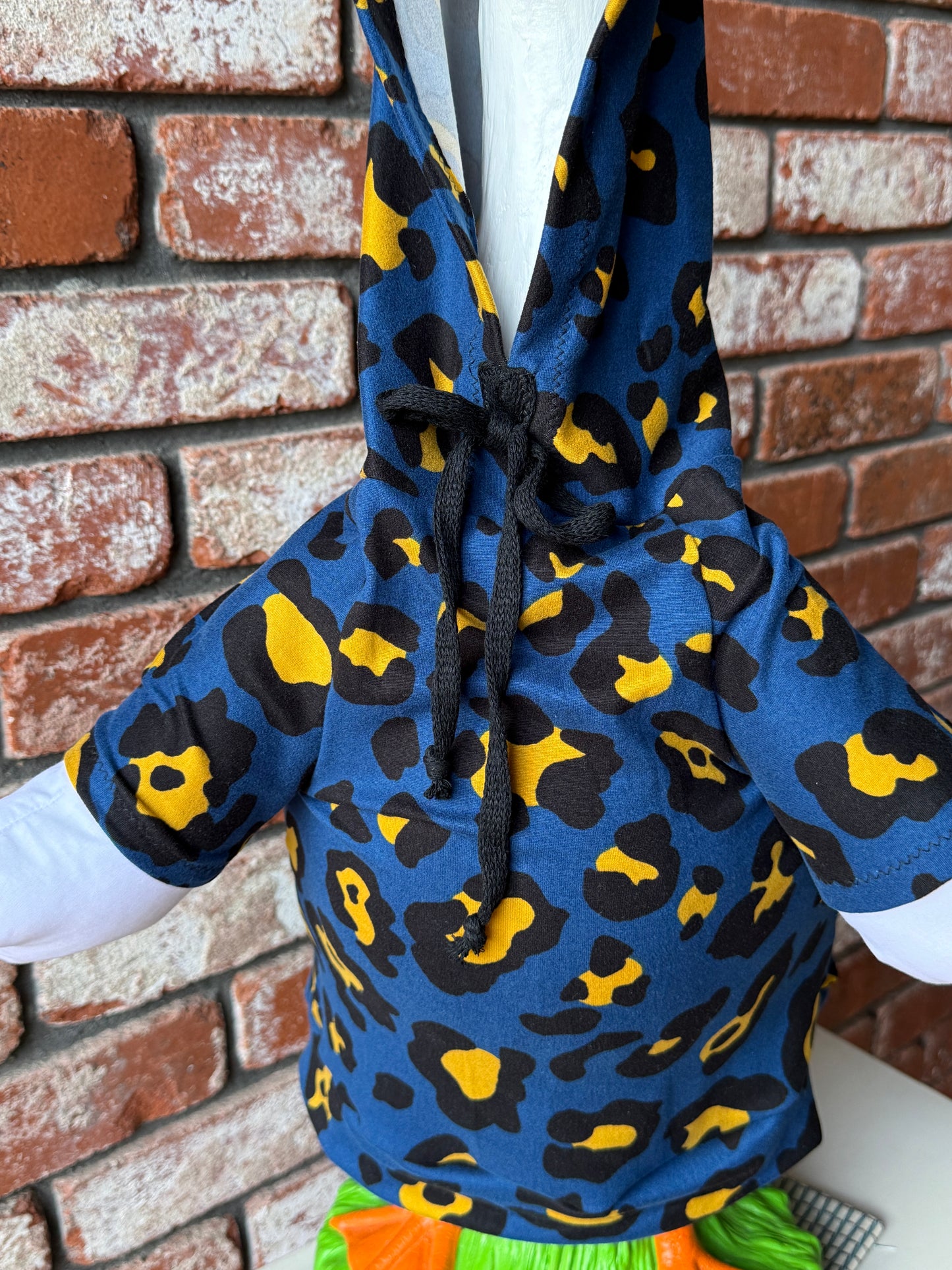 28" Goose Hoodie Cheetah Animal Print - Navy and Yellow