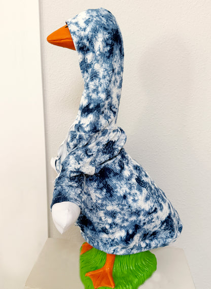 28" Goose Hoodie Blue and White Washed