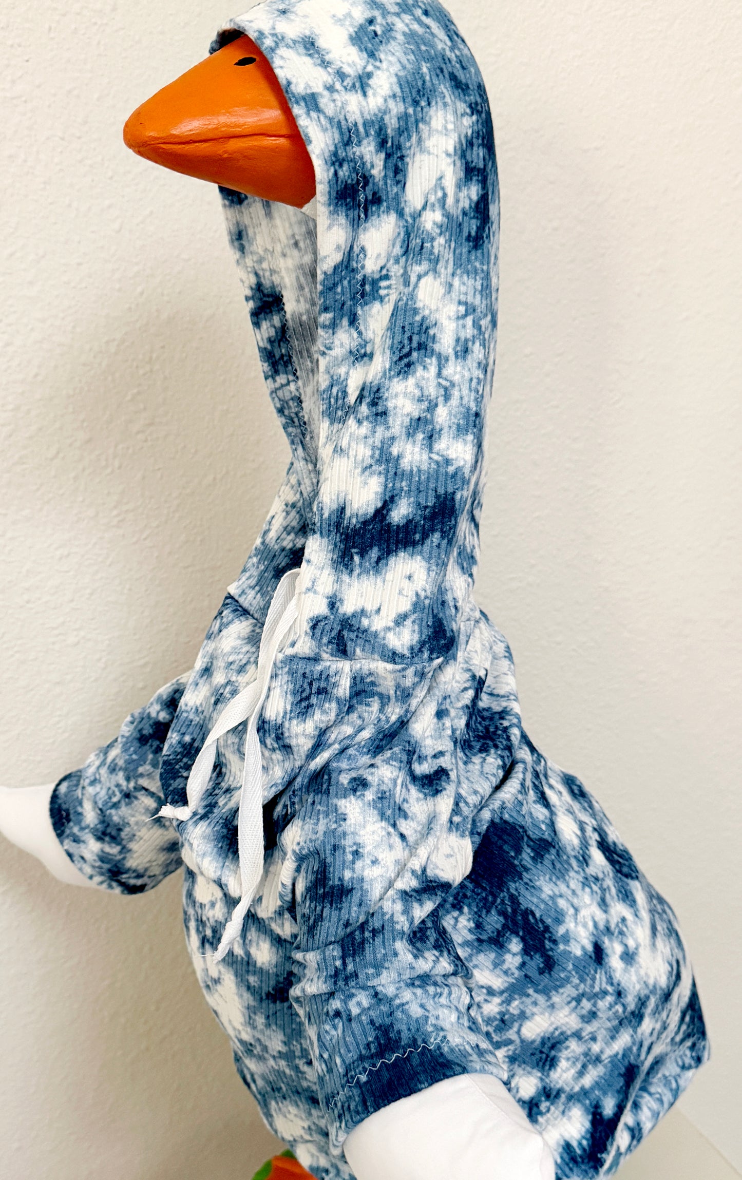 28" Goose Hoodie Blue and White Washed