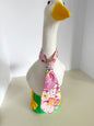 Goose Neck Tie Pink Tropical Floral