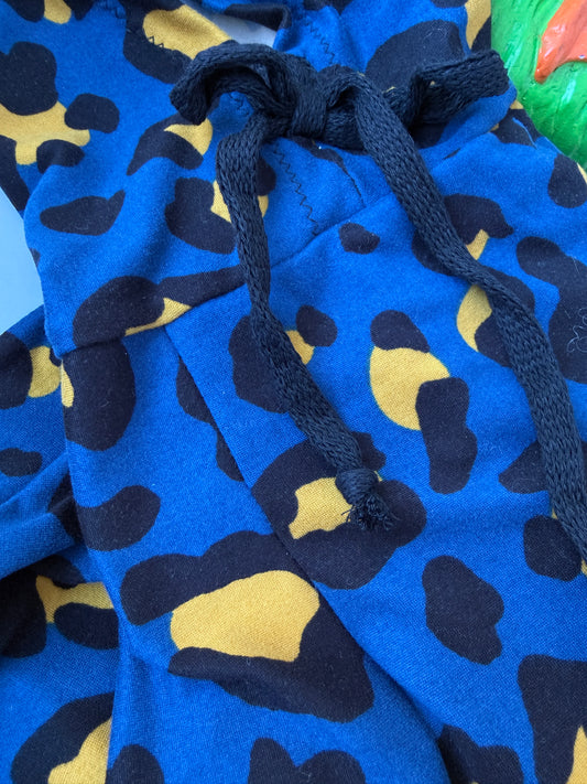 28" Goose Hoodie Cheetah Animal Print - Navy and Yellow
