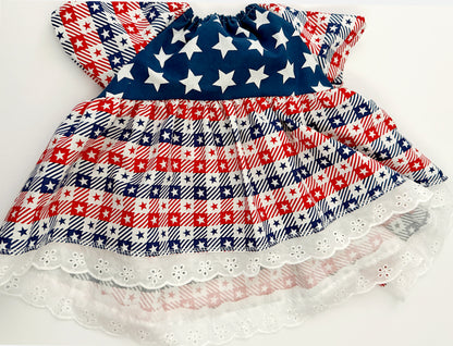 23" Goose Patriotic Dress and Head Scarf