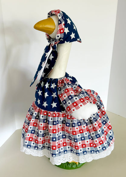 23" Goose Patriotic Dress and Head Scarf