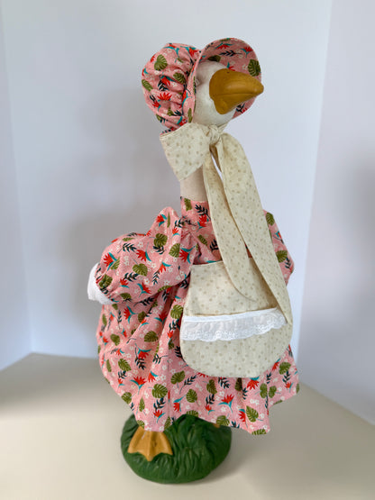 23” Goose Dress and Bonnet, Apron and Big Bow