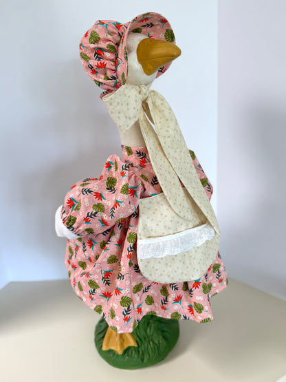 23” Goose Dress and Bonnet, Apron and Big Bow
