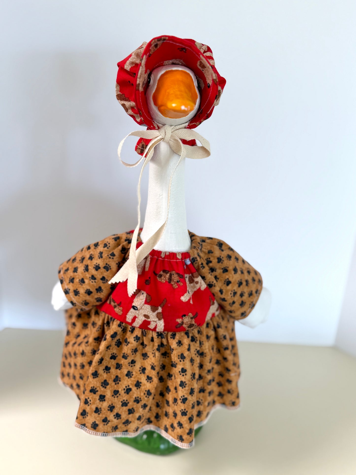 21" or 17” Goose Dog Paw Dress and Bonnet