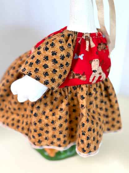 21" or 17” Goose Dog Paw Dress and Bonnet