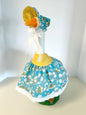 17” Daisy Goose Hawaiian Print Dress and Bonnet