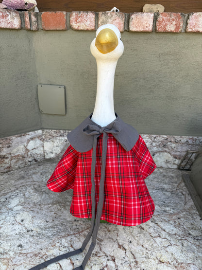23" SET of 2 matching red plaid outfits Porch Goose