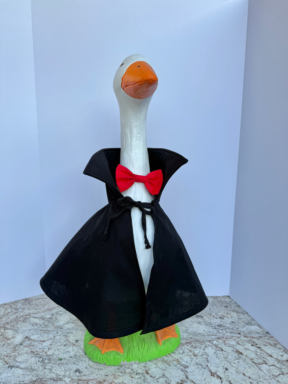 28”  Dracula cape and bow tie - porch goose