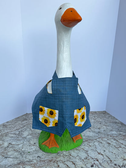 28” reversible overalls sunflower- porch goose