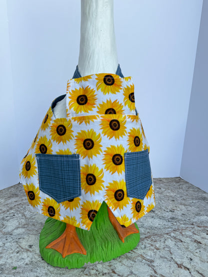 28” reversible overalls sunflower- porch goose