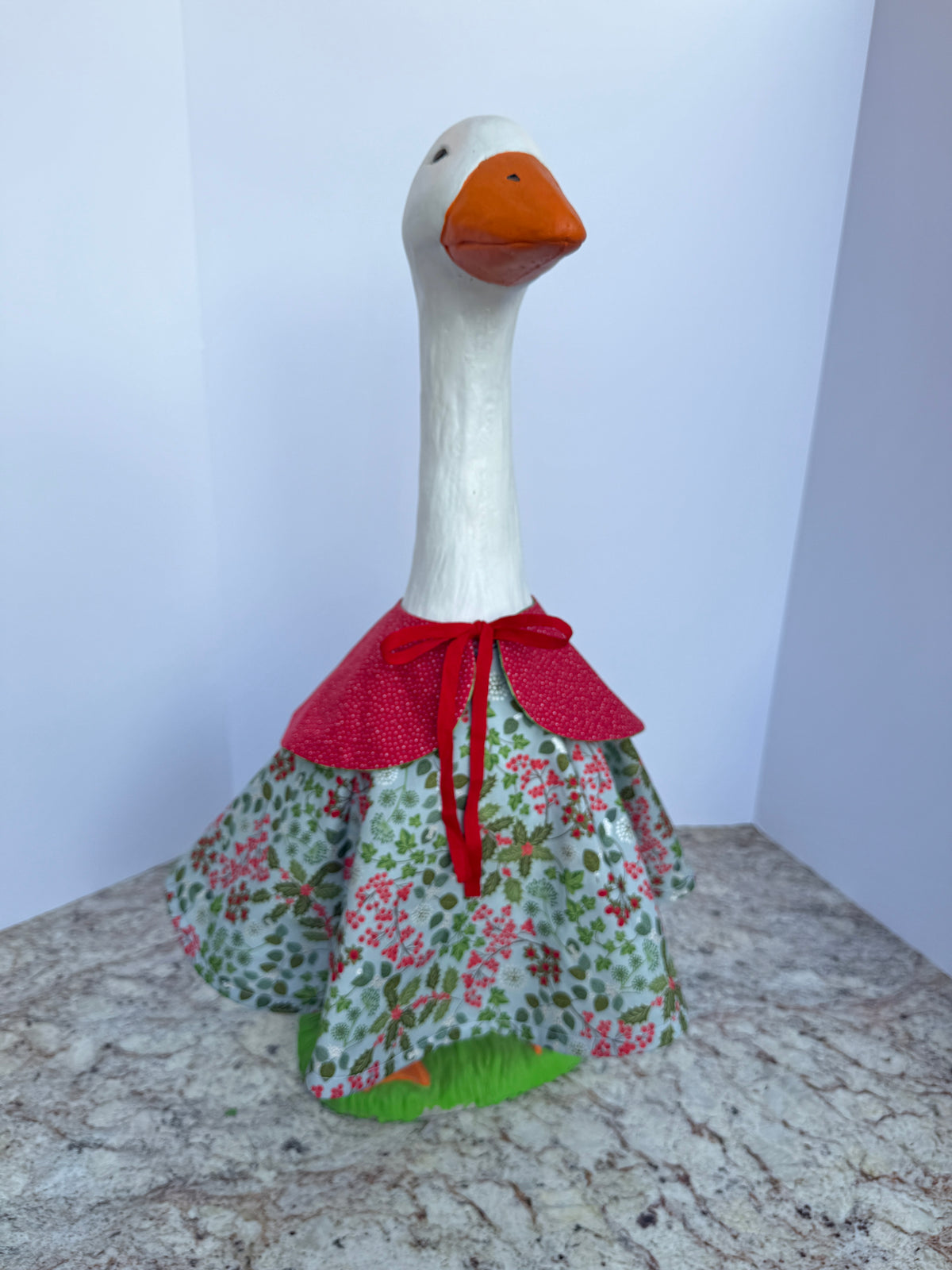 28”  dress with reversible collar- porch goose