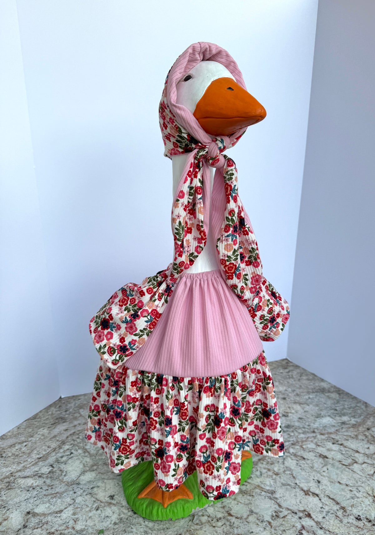 28” knit dress and head scarf - porch goose