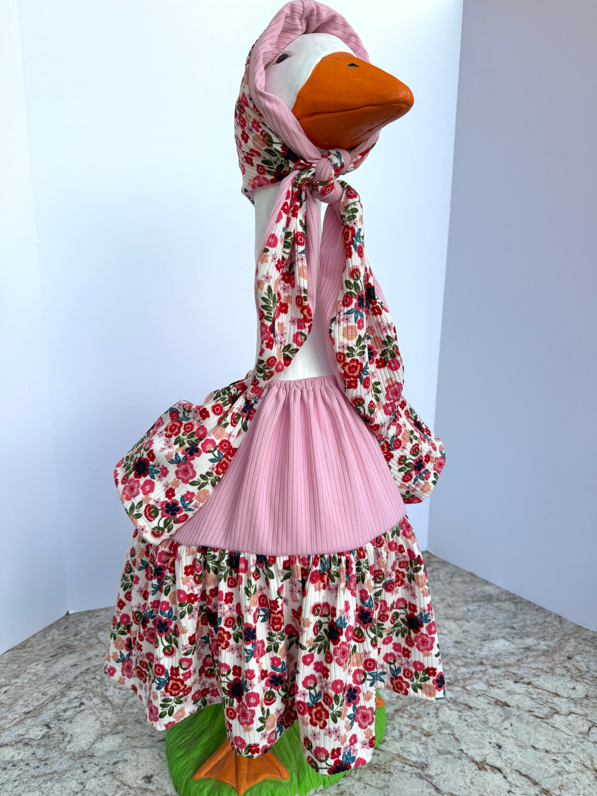 28” knit dress and head scarf - porch goose