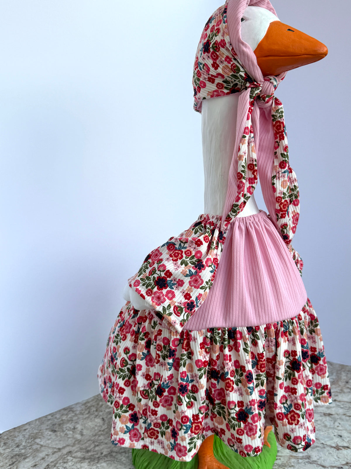 28” knit dress and head scarf - porch goose