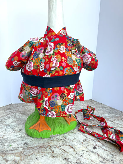 28” Kimono robe with tie - porch goose