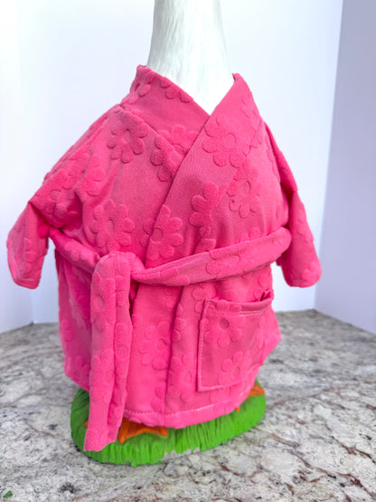 28”  Bright pink terry cloth bathrobe  - porch goose