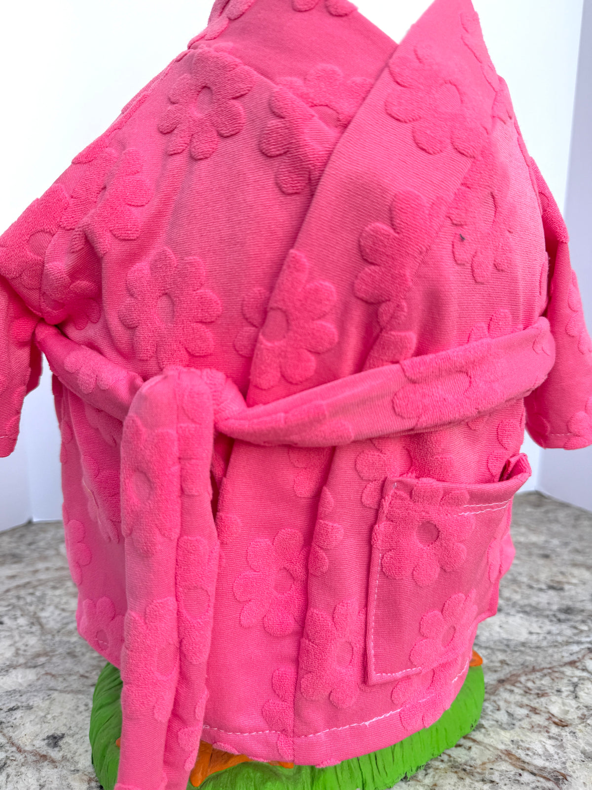 28”  Bright pink terry cloth bathrobe  - porch goose