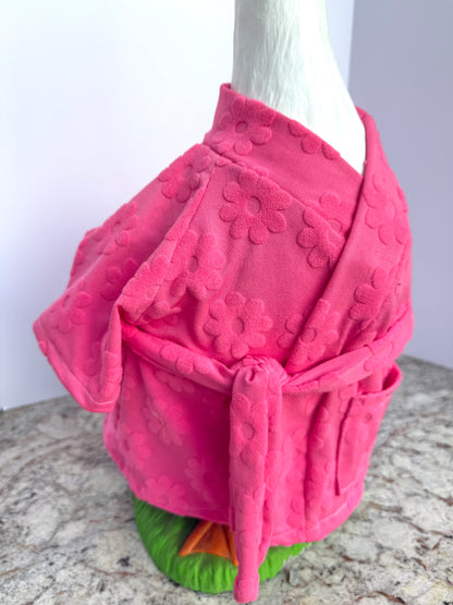 28”  Bright pink terry cloth bathrobe  - porch goose