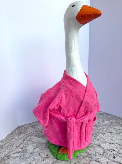 28”  Bright pink terry cloth bathrobe  - porch goose
