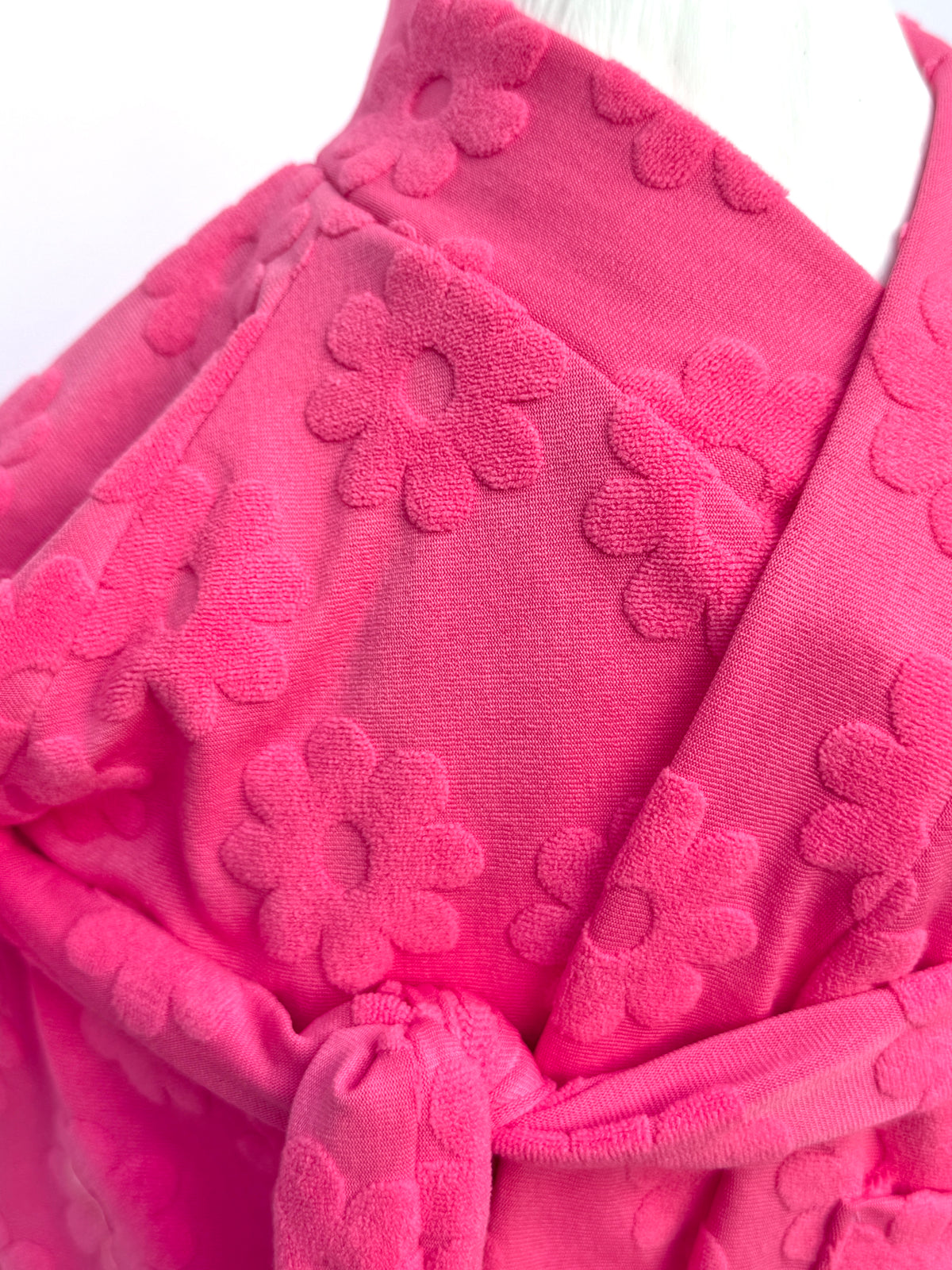 28”  Bright pink terry cloth bathrobe  - porch goose