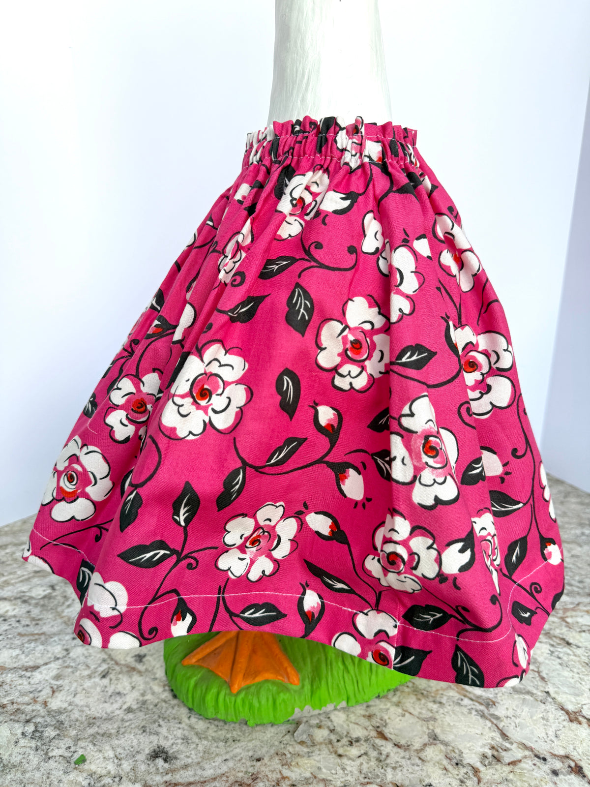 28” Pink and black floral dress - porch goose