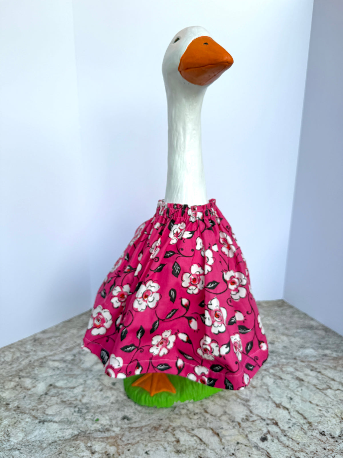 28” Pink and black floral dress - porch goose