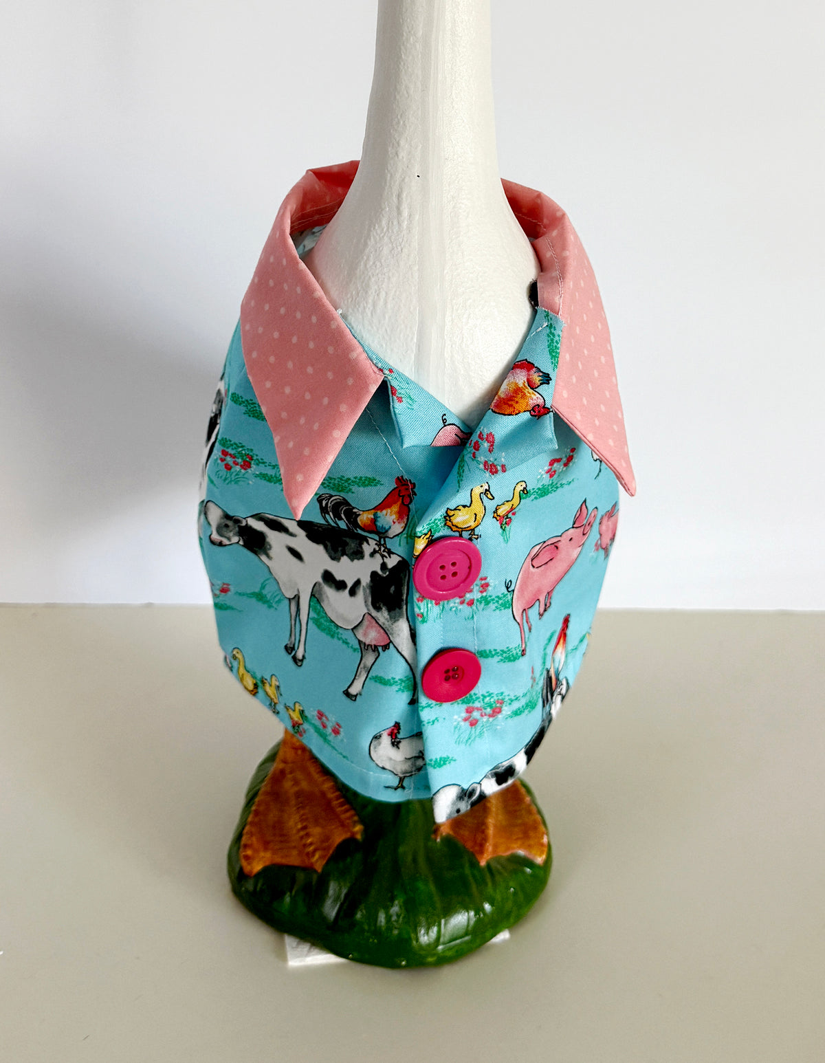 17-21"  Farm Print Basic Shirt Porch Goose