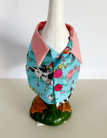 17-21"  Farm Print Basic Shirt Porch Goose