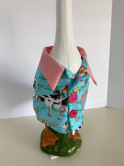 17-21"  Farm Print Basic Shirt Porch Goose