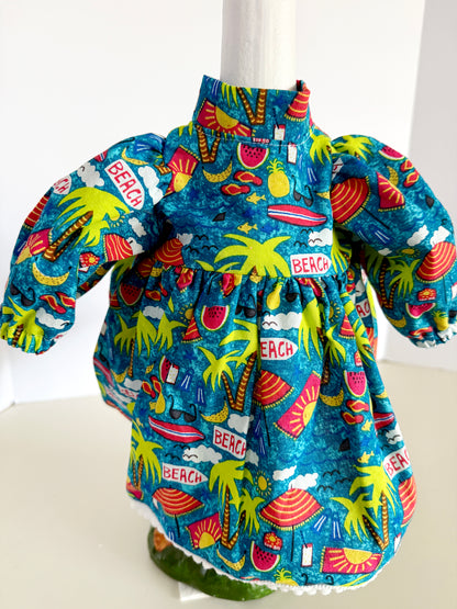 17-21"  Beach Tropical Print Dress Porch Goose