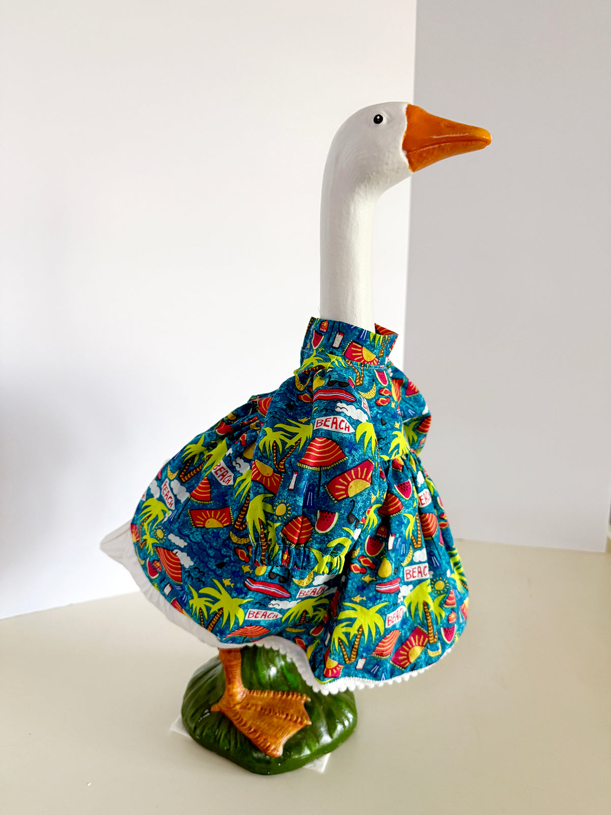17-21"  Beach Tropical Print Dress Porch Goose