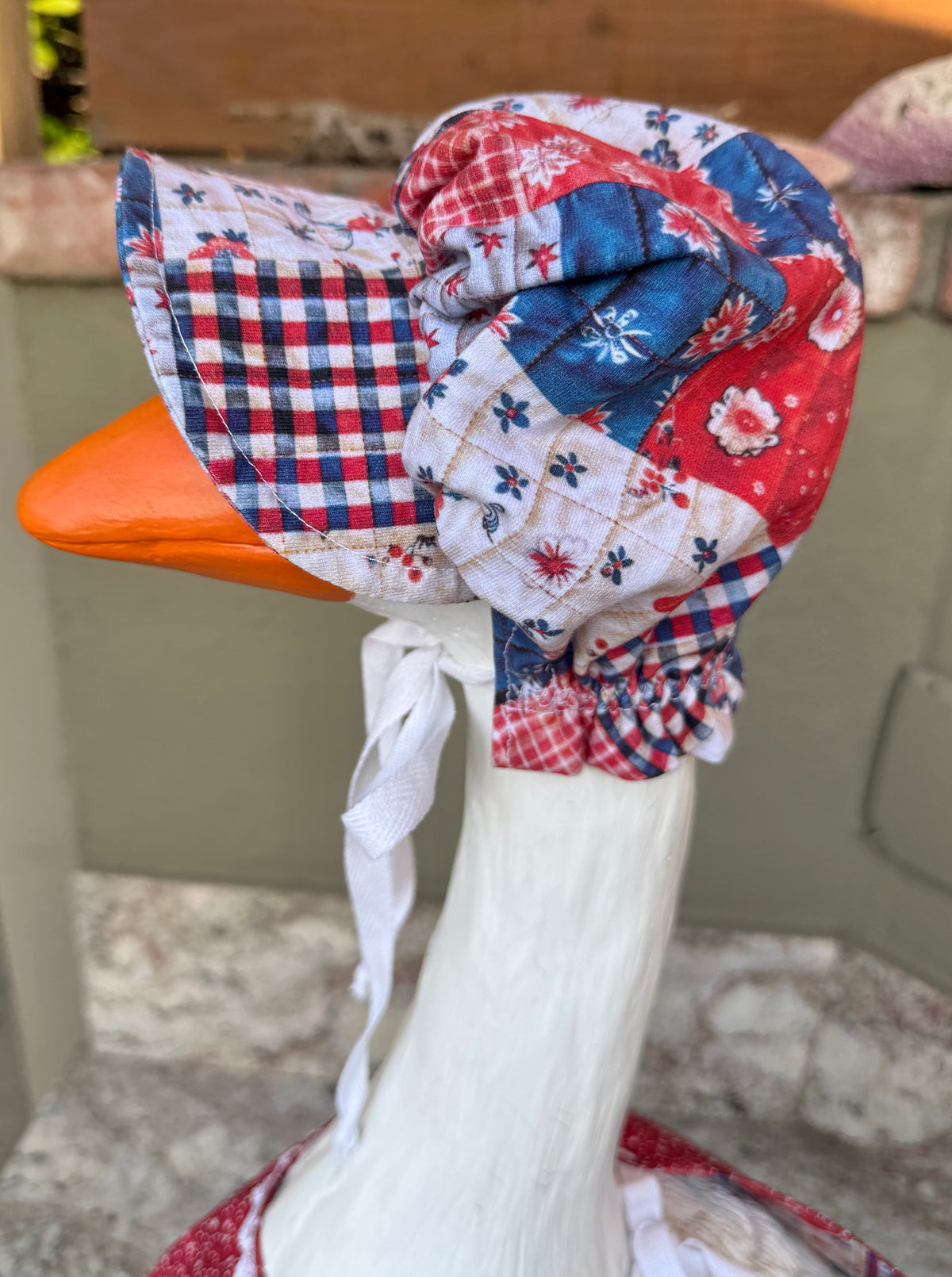 28”  Reversible Dress Bonnet- porch goose