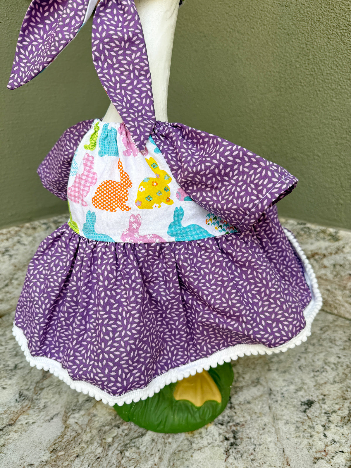 23" Easter Dress with Head Scarf Porch Goose