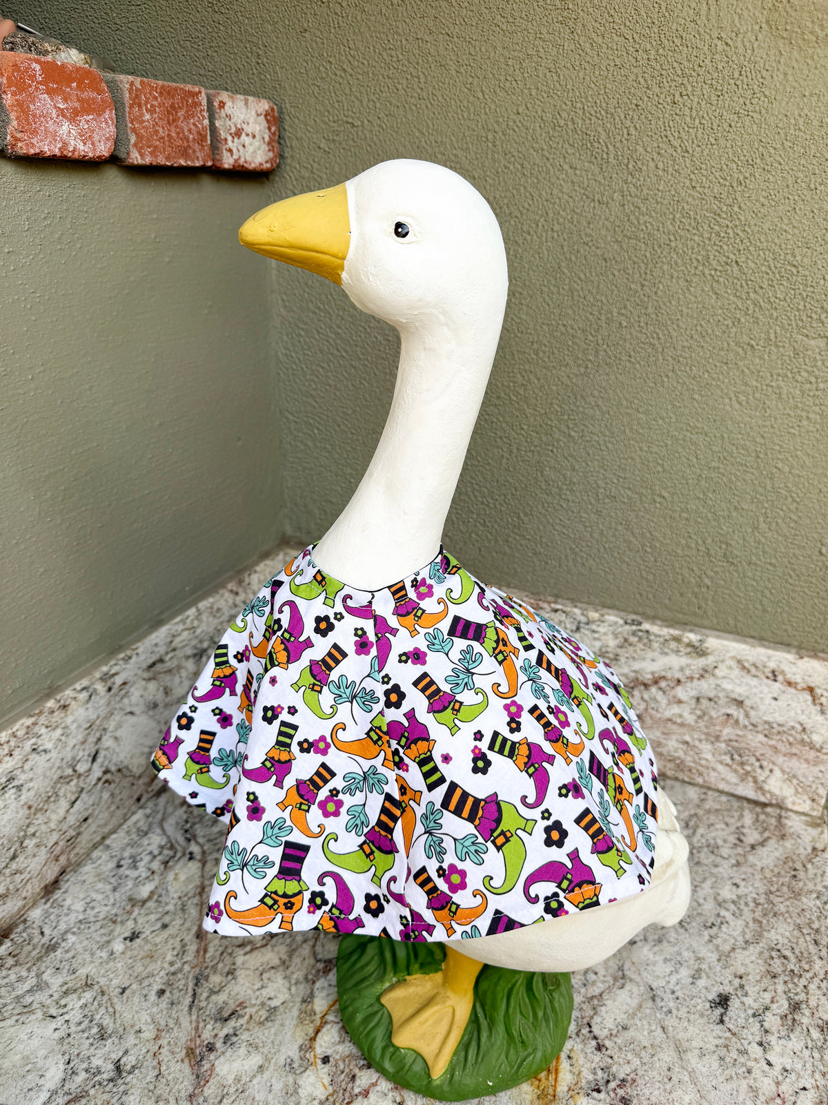 23"   Halloween Witch print dress with black collar -Porch Goose