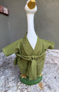 23"  Green flannel bathrobe - Porch Goose