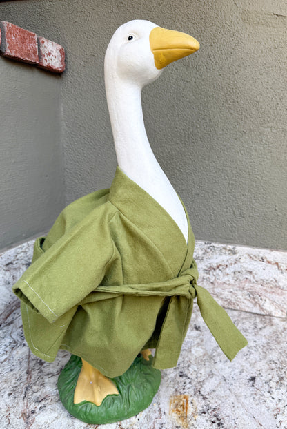 23"  Green flannel bathrobe - Porch Goose