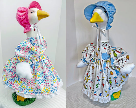 23 Inch Porch Goose Dress, Bonnet and Wings. Digital Sewing Pattern