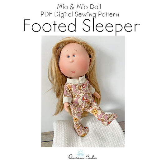 Mia Doll Footed Sleeper Pajamas  fits Nine's D'Onil 12"doll